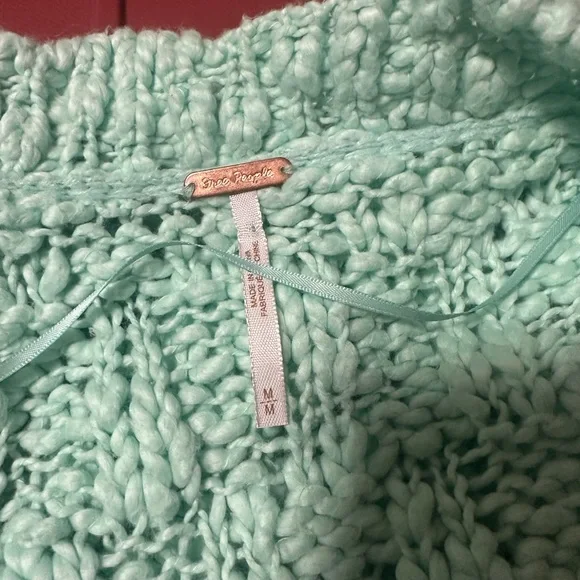 Free People Josephine Cotton Pulover Sweater medium Frozen Melon c3315 - Picture 5 of 8